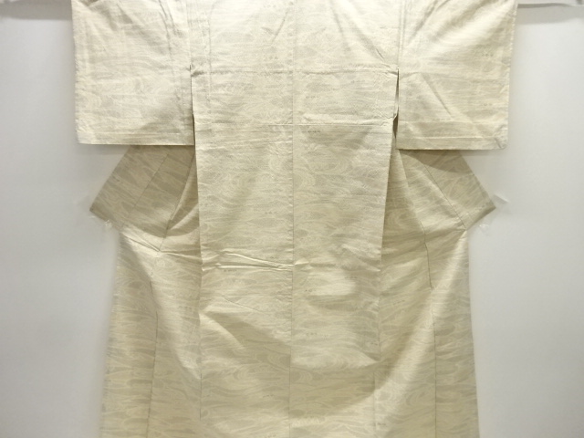 アンティーク　抽象模様織り出し十日町紬単衣着物